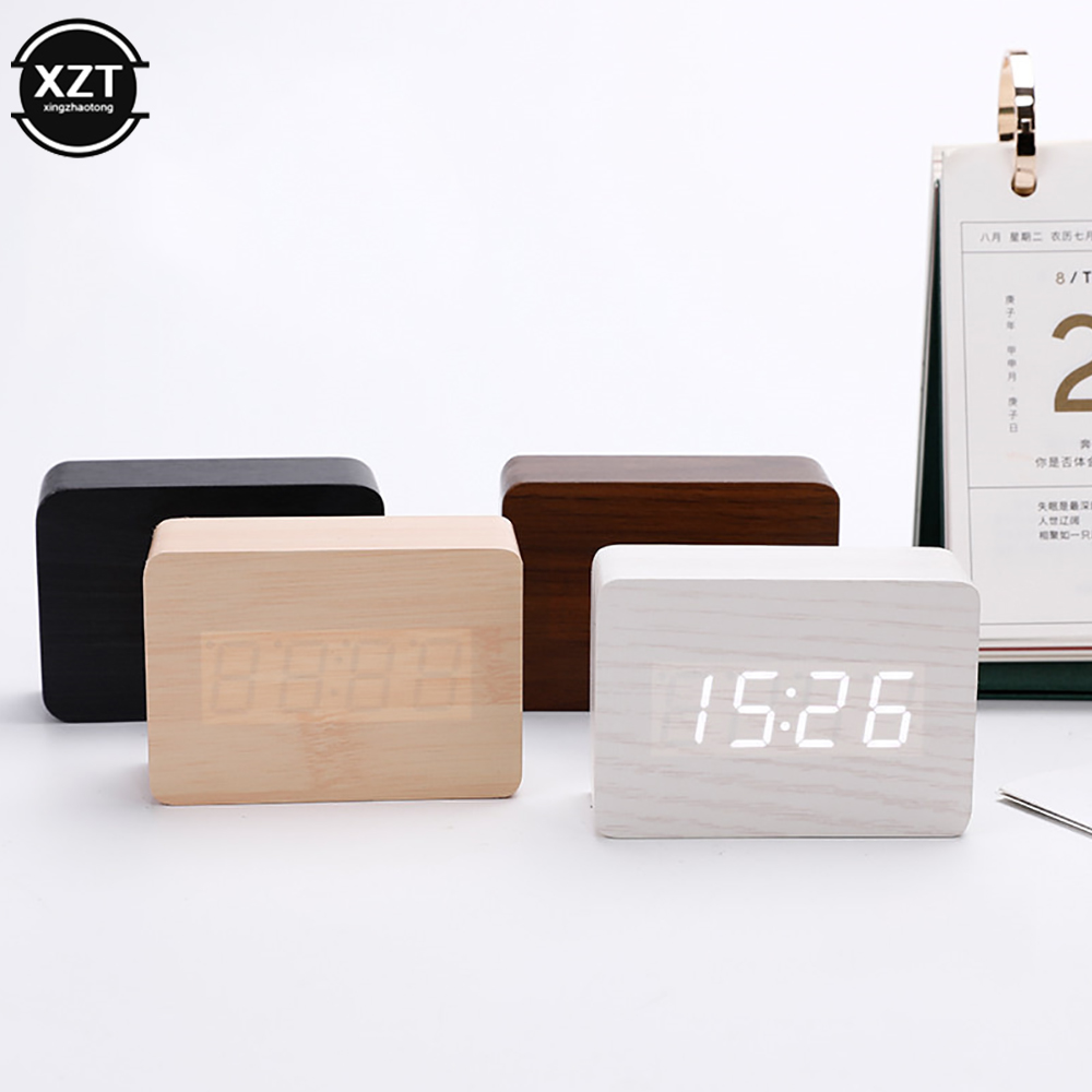 Led Desk Clock - Модный будильник, светодиодные деревянные часы, настольные