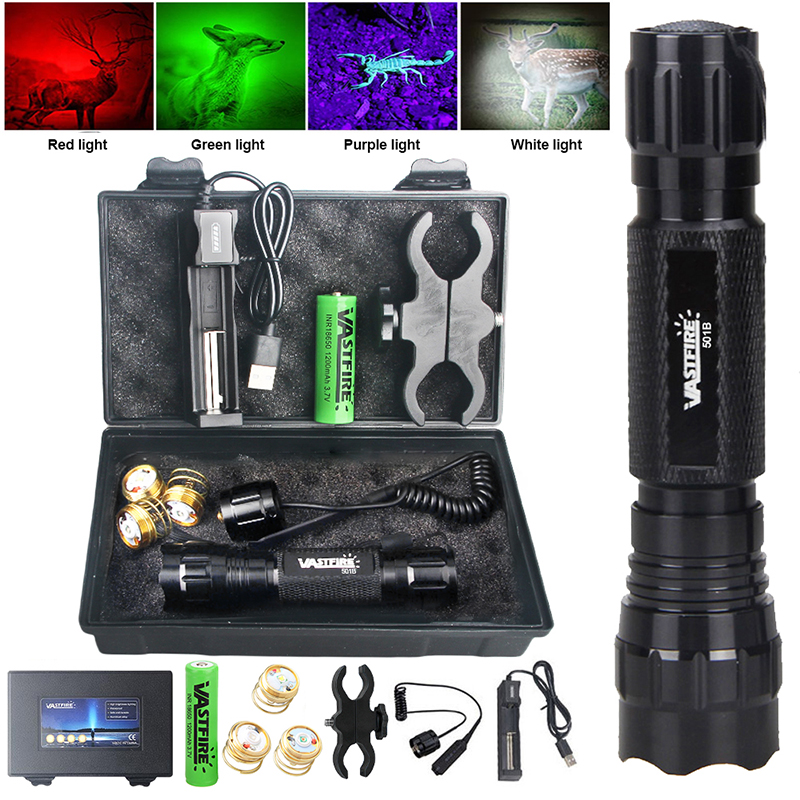 Zoom Lighting Kit - 501B 4IN1 Профессиональный охотничий фонарик, зеленый/красный/белый/УФ-фонарь