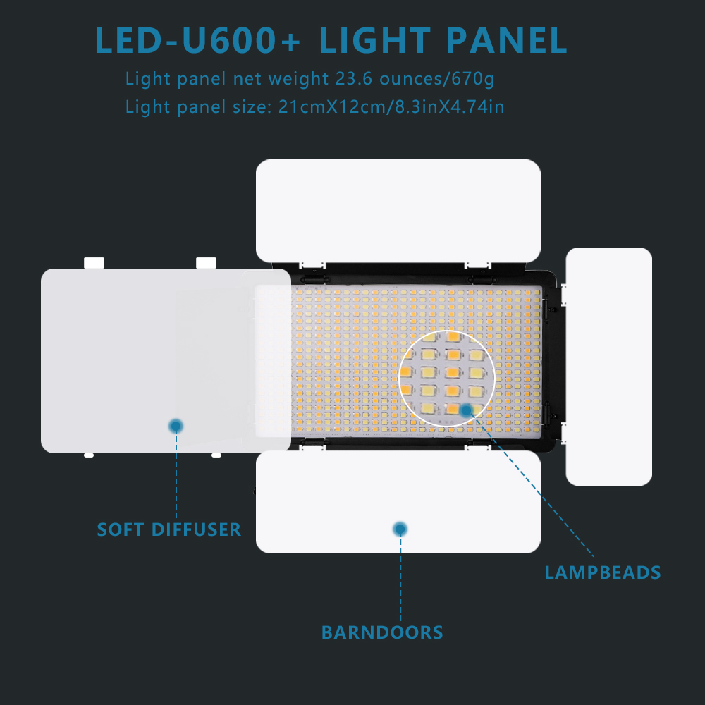 U800 RGB Photo Light Светодиод – обзор и цена Zoom Lighting Kit