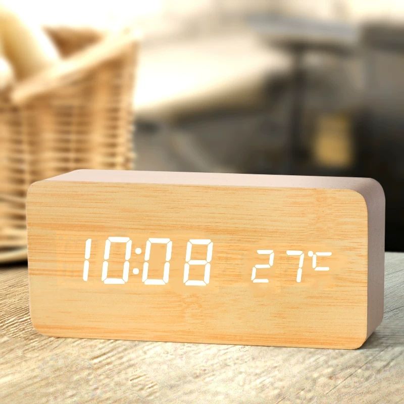 Деревянный цифровой будильник, – обзор и цена Led Desk Clock