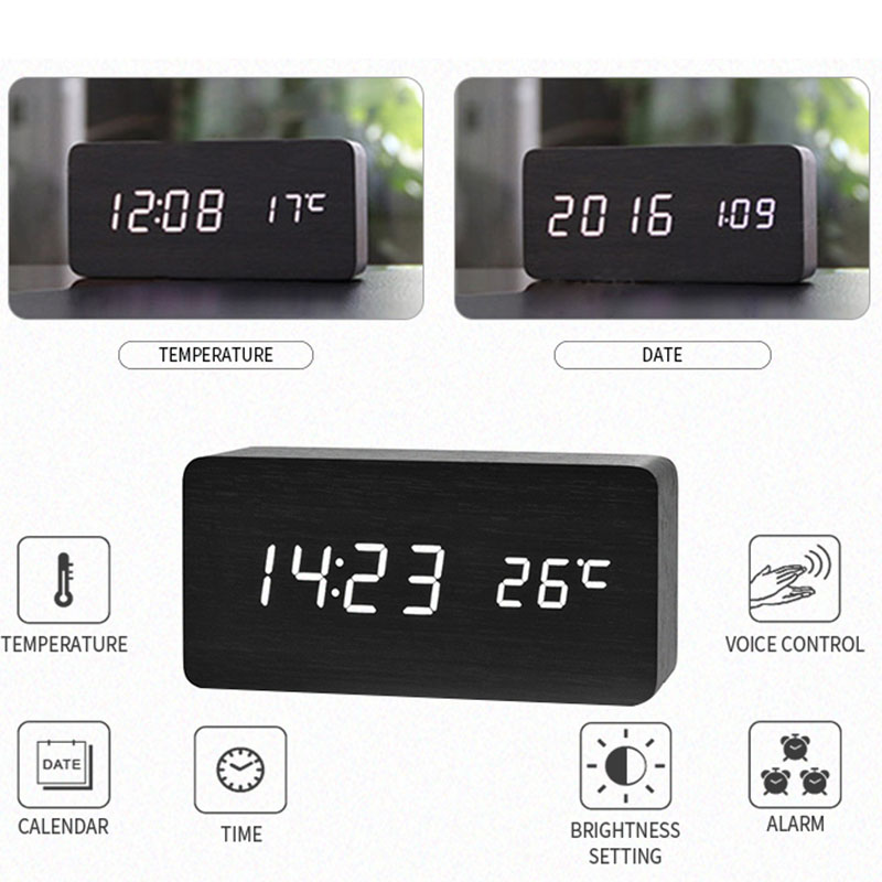 Деревянный цифровой будильник, – обзор и цена Led Desk Clock