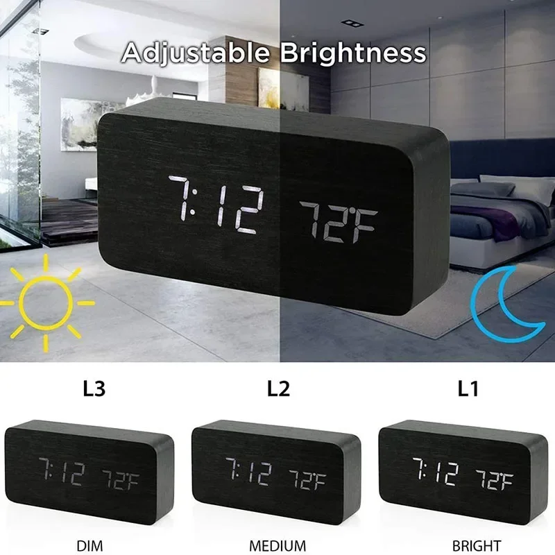 Цифровой будильник, деревянные – обзор и цена Led Desk Clock